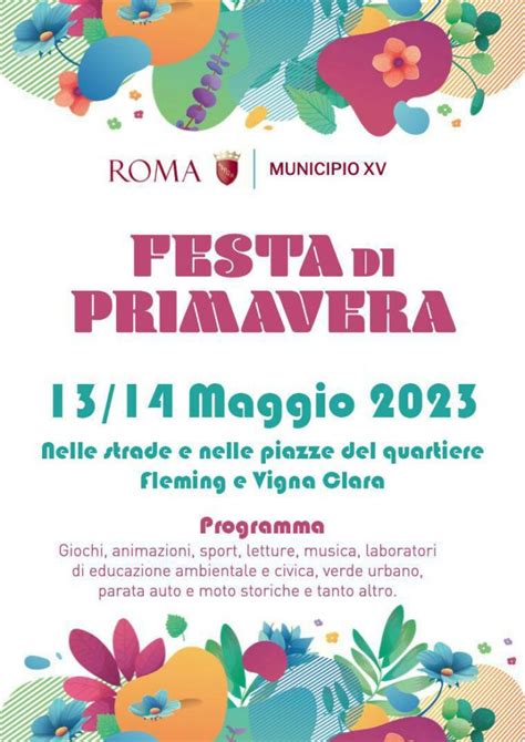 Municipio XV: torna la Festa di Primavera al Fleming